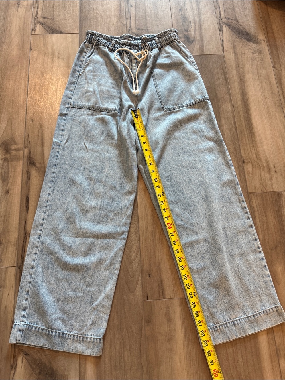 NEW RAILS High Rise Wide Leg Drawstring Denim Trousers Pants Jeans Look.  Size M - Picture 9 of 13